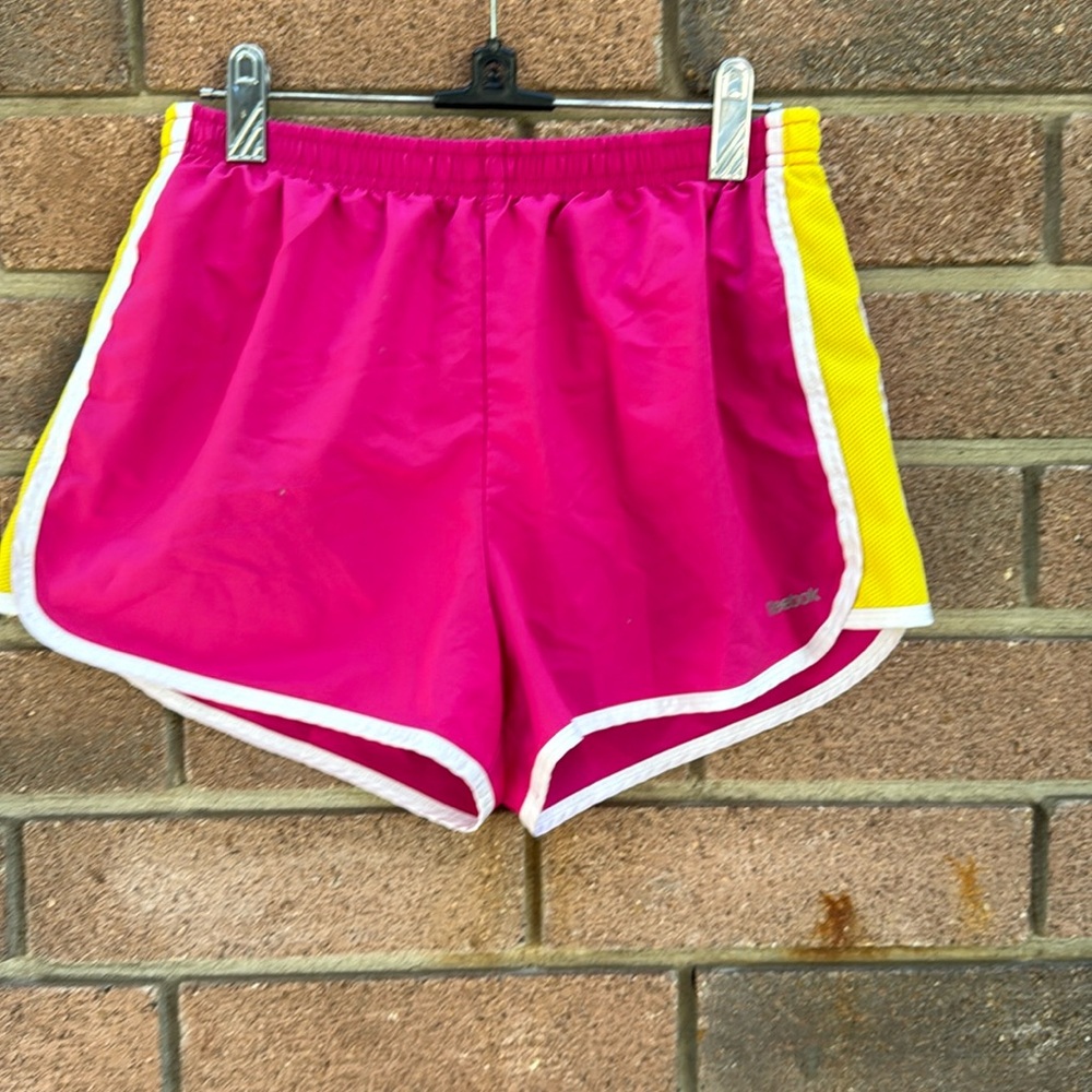 Reebok Athletic Pink & Yellow Shorts Size Medium